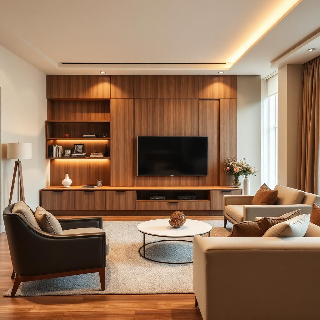 Living Room Media Wall — Residential · Living Space